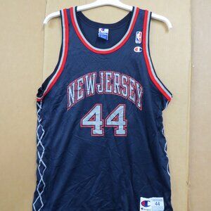 VTG Keith Van Horn Champion NJ Nets NBA Basketball Jersey Mens 48 Blue #44